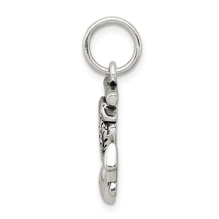 Rings TreasureFineJewelers Sterling Silver Antiqued Anchor Charm