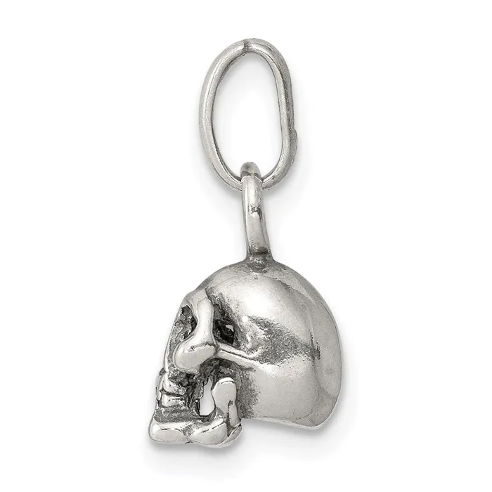 Sterling Silver Antiqued Skull Charm TreasureFineJewelers Rings