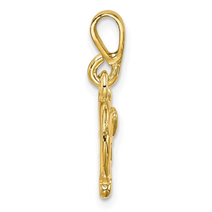 TreasureFineJewelers 14k Gold Polished Bow and Arrow Pendant Necklaces
