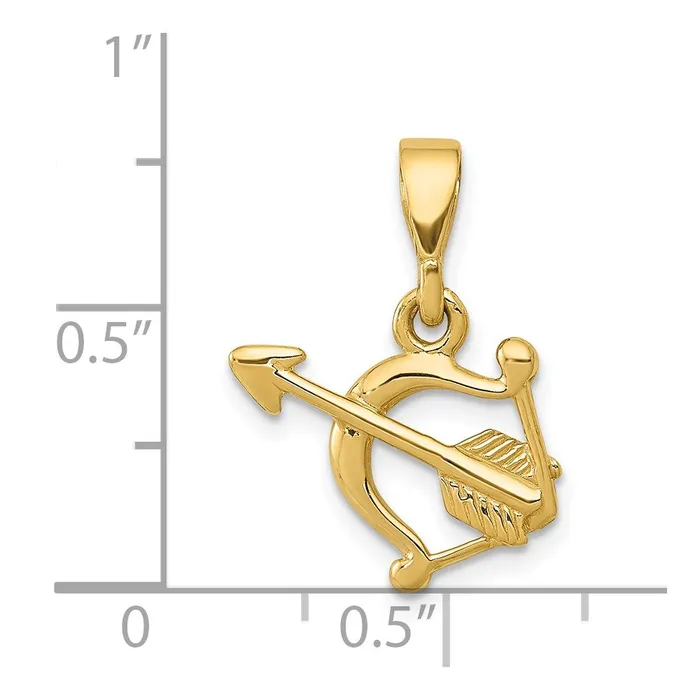 TreasureFineJewelers 14k Gold Polished Bow and Arrow Pendant Necklaces