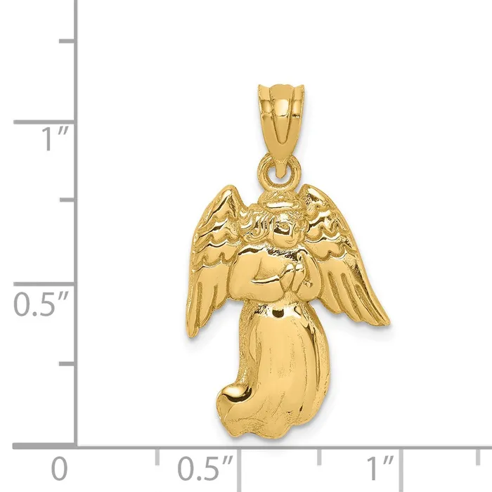 TreasureFineJewelers 14k Polished Angel Charm Charm Necklaces