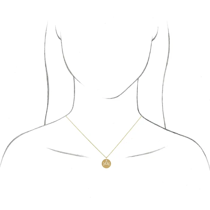 TreasureFineJewelers 14K Yellow Gold 165 mm Leo Zodiac Disc Pendant PreStyled Sets