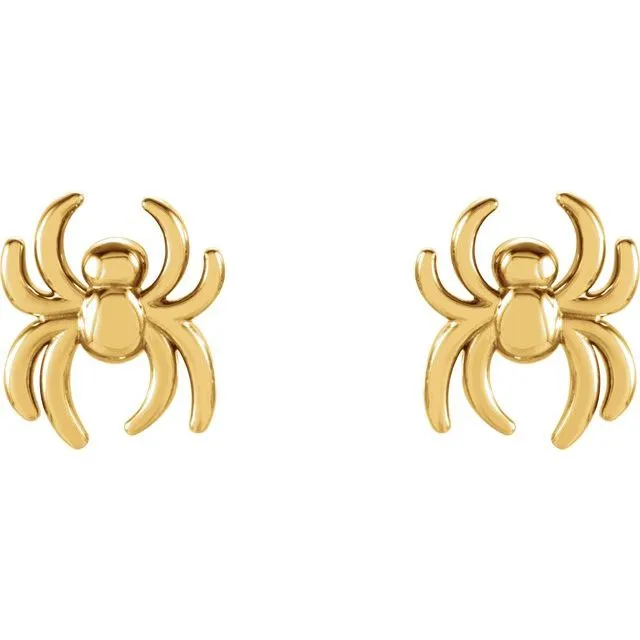 TreasureFineJewelers 14K Yellow Gold 63x56 mm Spider Earrings Earrings