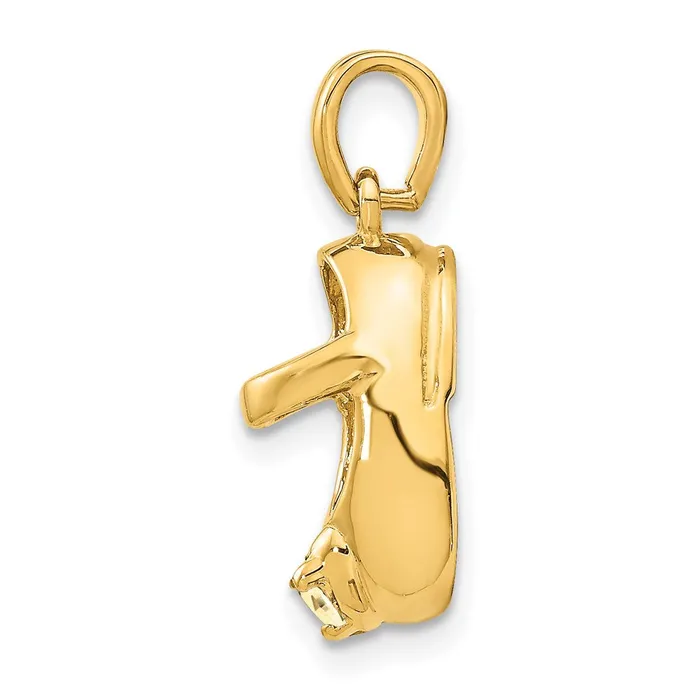 TreasureFineJewelers Charm Necklaces 14k 3D NovemberSynthetic Stone Engraveable Baby Shoe Charm