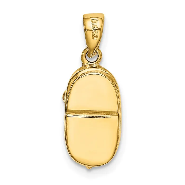 TreasureFineJewelers Charm Necklaces 14k 3D NovemberSynthetic Stone Engraveable Baby Shoe Charm