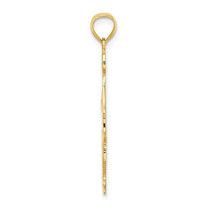 TreasureFineJewelers Charm Necklaces 14k Cheerleader with Hand on Head Charm