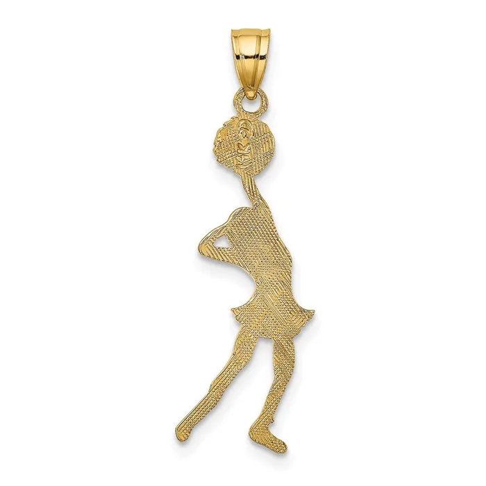 TreasureFineJewelers Charm Necklaces 14k Cheerleader with Hand on Head Charm