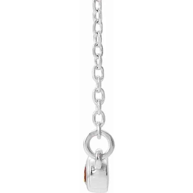 TreasureFineJewelers Necklaces 14K White Citrine 08 CTW Diamond BezelSet Bar 1618 Necklace