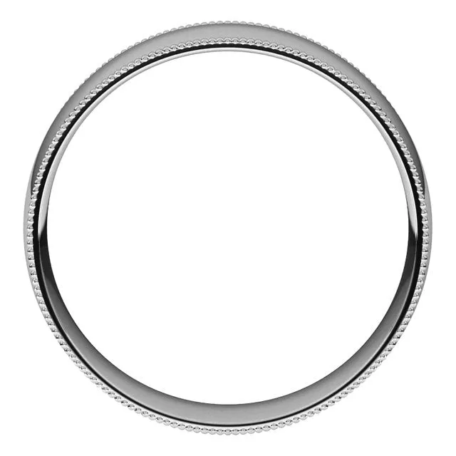 TreasureFineJewelers Rings 10K White Gold 6 mm Milgrain Half Round Comfort Fit Light Wedding Band
