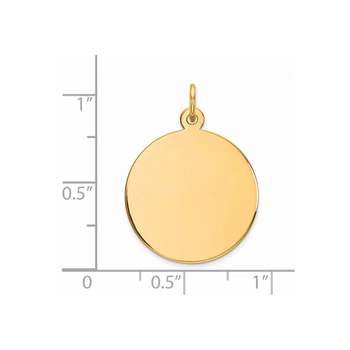 TreasureFineJewelers Rings Sterling Silver GP Engraveable Round Polished Disc Charm