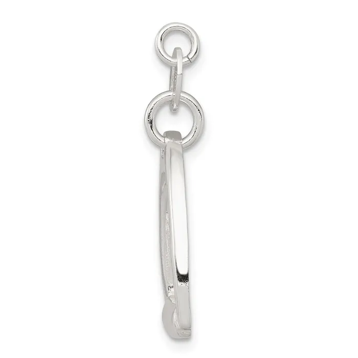 TreasureFineJewelers Rings Sterling Silver Large Polished Horse Stirrup Charm