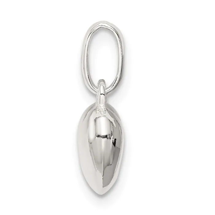 TreasureFineJewelers Rings Sterling Silver Polished Puff Heart Charm