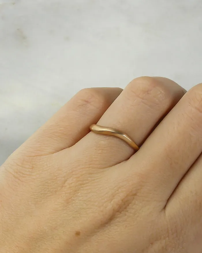 Lacee Alexandra Jewelry Rings Solid Gold Organic Band