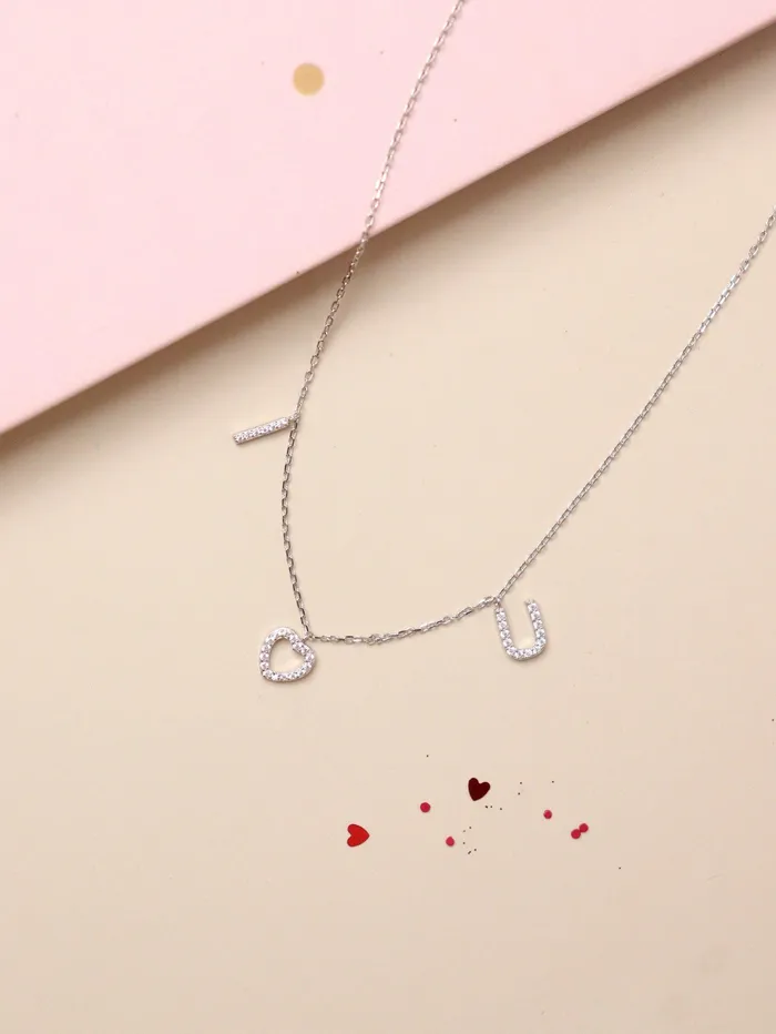 Pure Silver I Love U Necklace Curio Cottage Necklaces