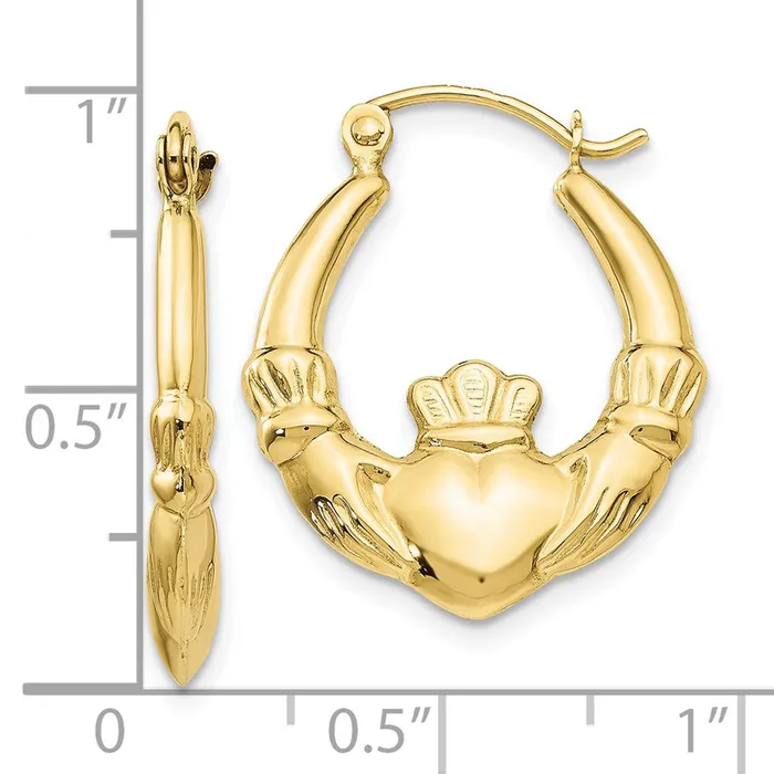 10k Polished Claddagh Hoop EarringsWBC10T902 WB Choice Jewelry Earrings 10k Polished Claddagh Hoop EarringsWBC10T902 WB Choice Jewelry Earrings