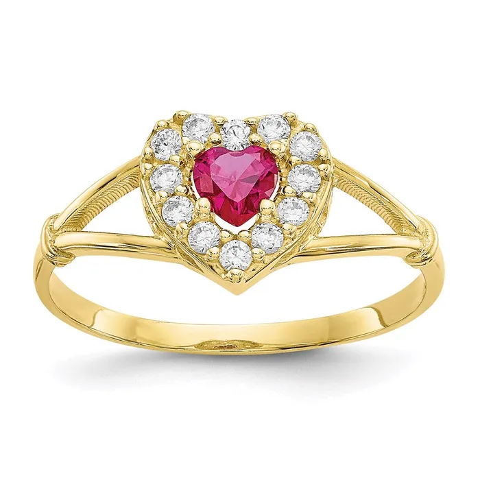 10K Red and White CZ Heart RingWBC10C1201 WB Choice Jewelry Rings