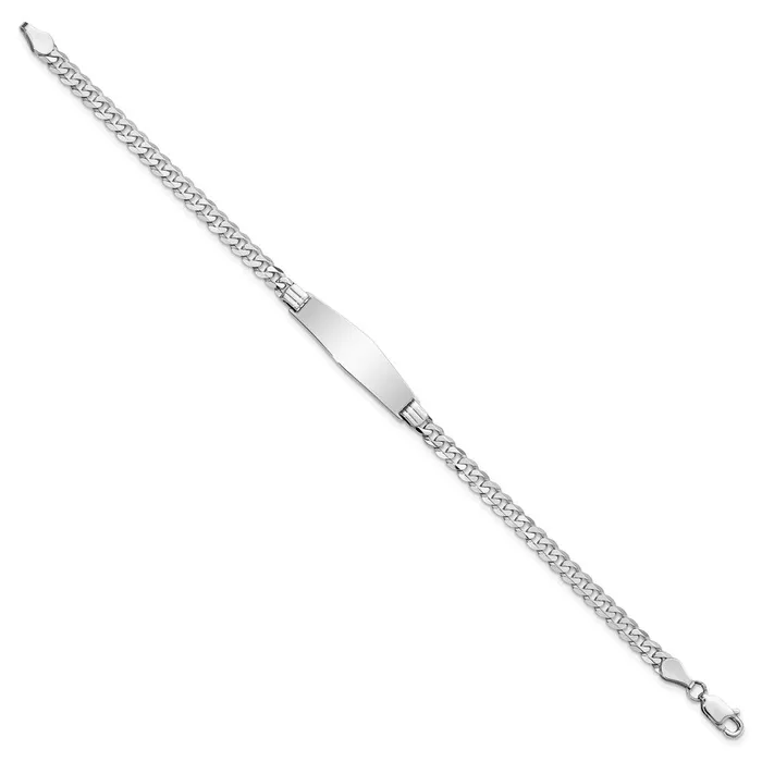14k WG Soft Diamond Shape Flat Curb Link ID BraceletWBCLID61CW8 WB Choice Jewelry Bracelets 14k WG Soft Diamond Shape Flat Curb Link ID BraceletWBCLID61CW8 WB Choice Jewelry Bracelets
