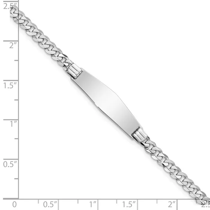 14k WG Soft Diamond Shape Flat Curb Link ID BraceletWBCLID61CW8 WB Choice Jewelry Bracelets 14k WG Soft Diamond Shape Flat Curb Link ID BraceletWBCLID61CW8 WB Choice Jewelry Bracelets