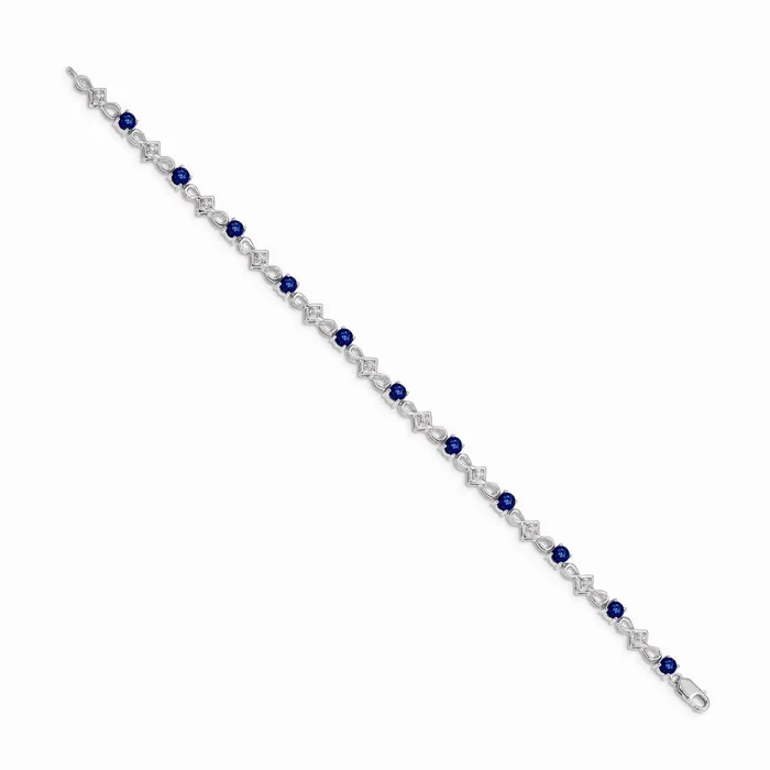 14k White Gold Diamond and Sapphire BraceletWBCBM4486SA010WA WB Choice Jewelry Bracelets