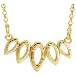 14K Yellow Leaf 1618 Necklace 86766601PSTWBC WB Choice Jewelry Necklaces