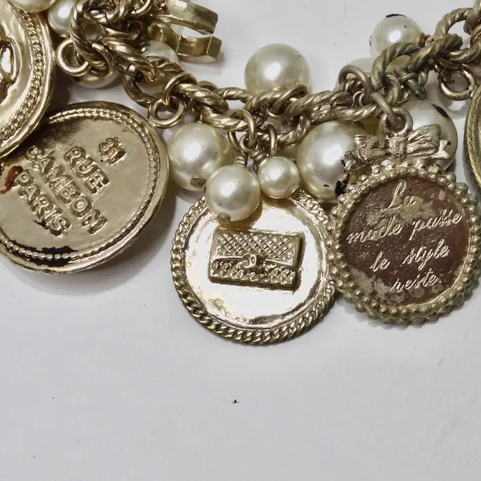Bracelets Vintage by Misty Chanel Cambon CC Logo Charm Bracelet