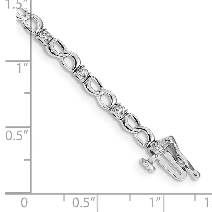 Bracelets WB Choice Jewelry 14k White Gold Diamond Figure 8 Link BraceletWBCBM4627015WA