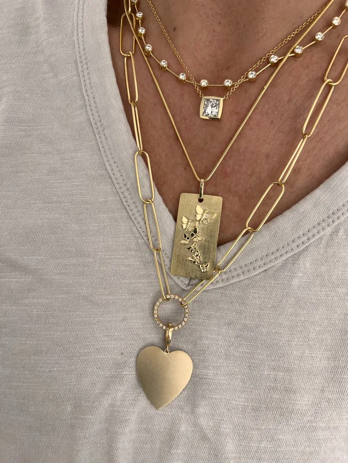 Charm Necklaces Shylee Rose Jewelry Butterfly Dog Tag Charm