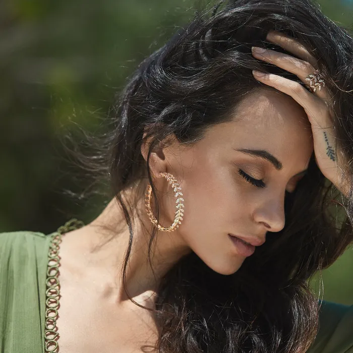 Earrings PRERTO ECOMMERCE PRIVATE LIMITED Delia Diamond Hoop Earrings
