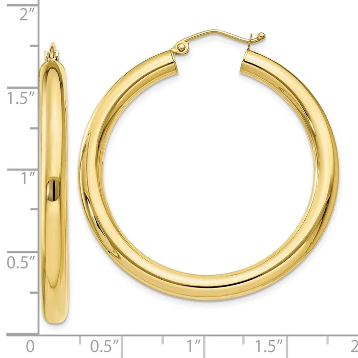 Earrings WB Choice Jewelry 10K Polished 4mm Tube Hoop EarringsWBC10T947