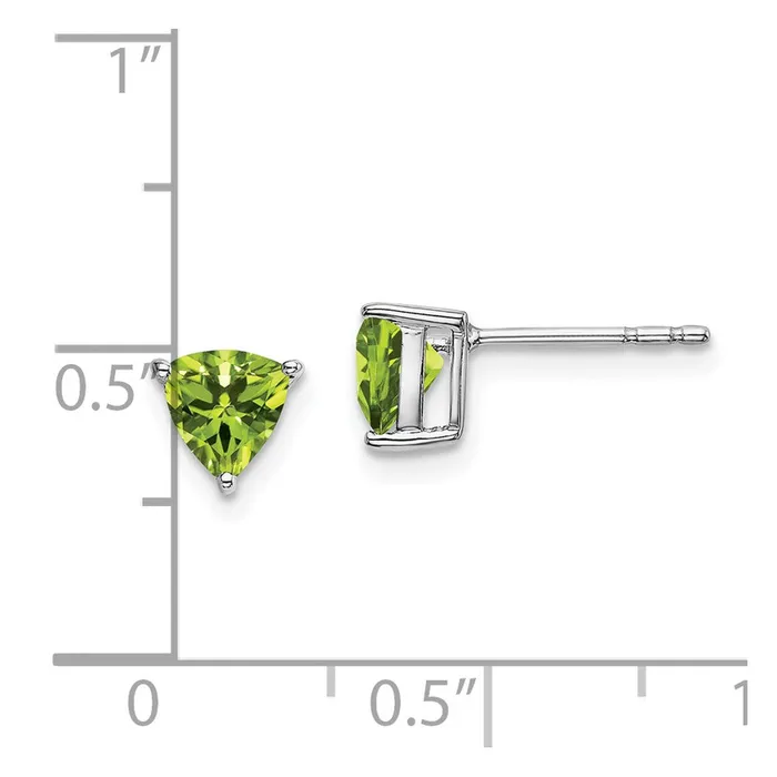 Earrings WB Choice Jewelry 14k White Gold Trillion Peridot EarringsWBCEM7100PEW