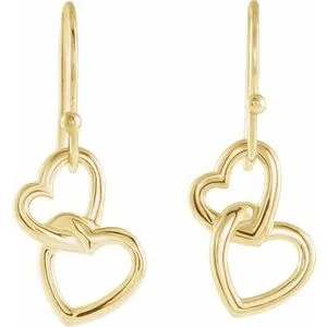 Earrings WB Choice Jewelry 14K Yellow 255x95 mm Interlocking Heart Earrings83005304258PSTWBC Earrings WB Choice Jewelry 14K Yellow 255x95 mm Interlocking Heart Earrings83005304258PSTWBC