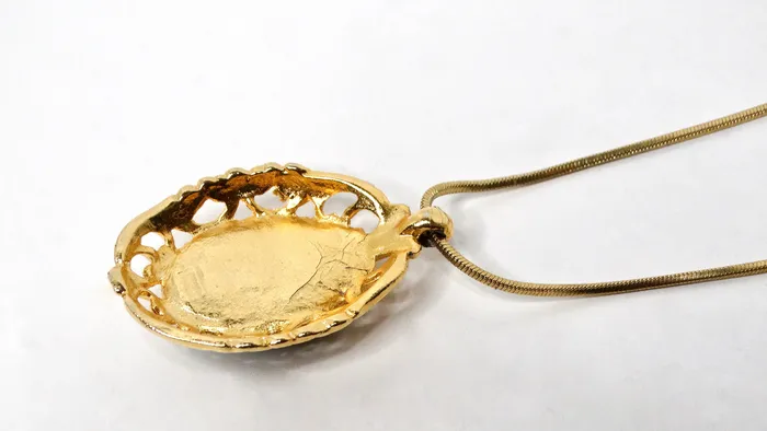 Necklaces Vintage by Misty Victorian Style 18k Gold Plated Dark Green Stone Pendant Rope Necklace