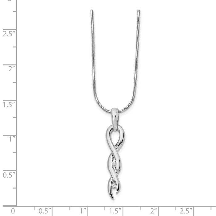 Necklaces WB Choice Jewelry SS White Ice 02ct Diamond Twist NecklaceWBCQW26418