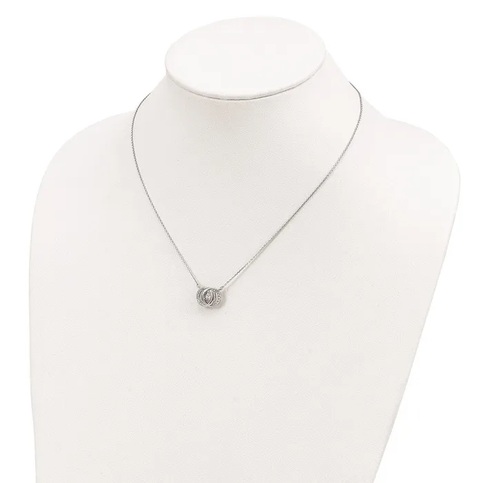 Necklaces WB Choice Jewelry Sterling Silver Platinumpltd Swar CrystlCZ wtwo 1in ext NecklaceWBCQG4649155