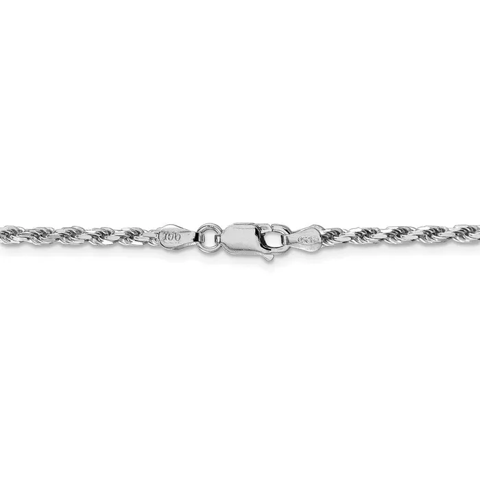 Rings WB Choice Jewelry Sterling Silver Rhodiumplated 25mm Diamondcut Rope ChainWBCQDC055R20 Rings WB Choice Jewelry Sterling Silver Rhodiumplated 25mm Diamondcut Rope ChainWBCQDC055R20