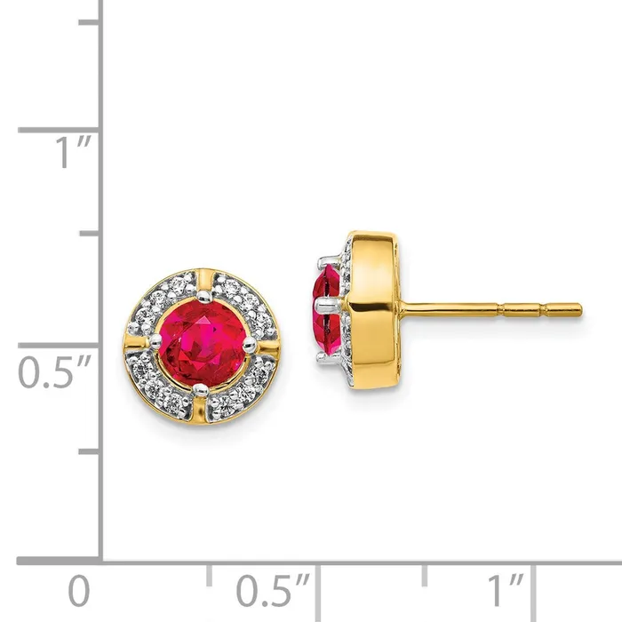 WB Choice Jewelry Earrings 14k Diamond and Ruby Fancy Halo EarringsWBCEM3922RU019YA WB Choice Jewelry Earrings 14k Diamond and Ruby Fancy Halo EarringsWBCEM3922RU019YA