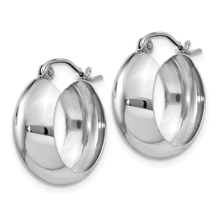 WB Choice Jewelry Earrings 14k White Gold Fancy Hoop EarringsWBCH331