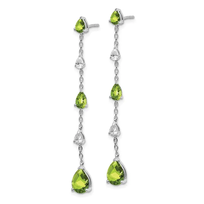 WB Choice Jewelry Earrings 14k White Gold Peridot and White Topaz Dangle EarringsWBCEM7090PEWA WB Choice Jewelry Earrings 14k White Gold Peridot and White Topaz Dangle EarringsWBCEM7090PEWA