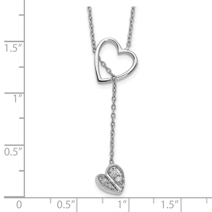 WB Choice Jewelry Necklaces 14k White Gold Diamond Heart wdangle 18 inch NecklaceWBCPM3769008WA WB Choice Jewelry Necklaces 14k White Gold Diamond Heart wdangle 18 inch NecklaceWBCPM3769008WA