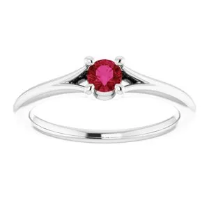 WB Choice Jewelry Rings 14K White Ruby Youth Solitaire Ring71984607PSTWBC